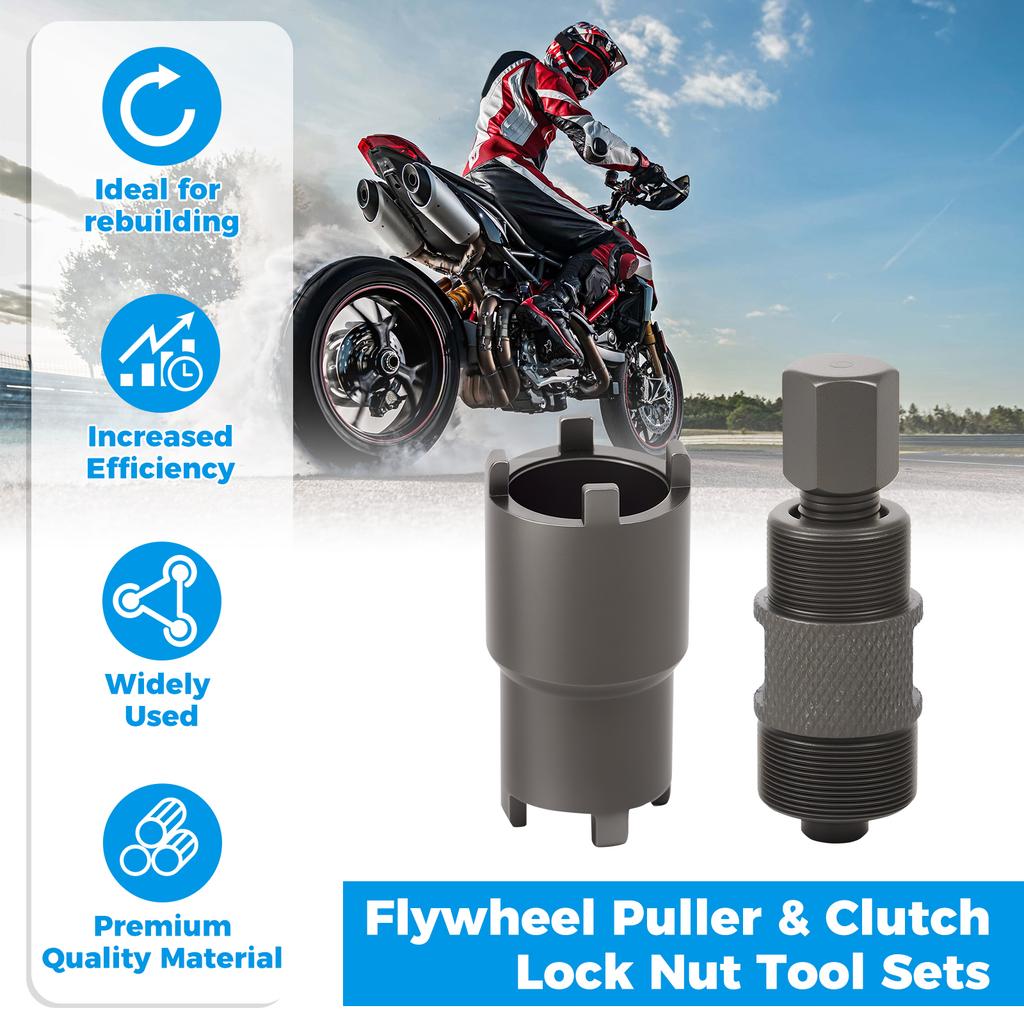 Clutch Lock Nut Tool Steel Flywheel Puller Tool Tight Fitting Clutch Lock Nut Wrench Efficient Convenient Flywheel Extractor