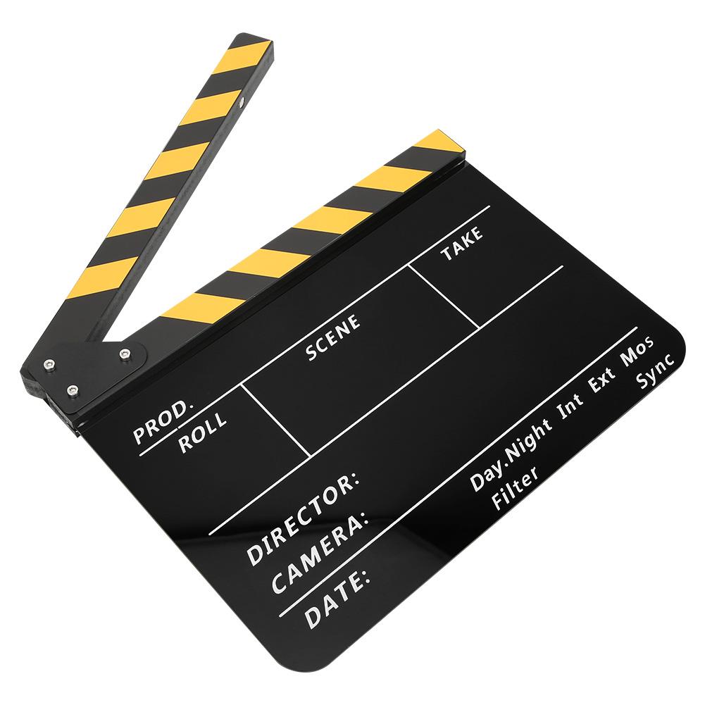Acrylic 30x25cm Clapperboard Director Movie Clappers Film and Television Photography Prop