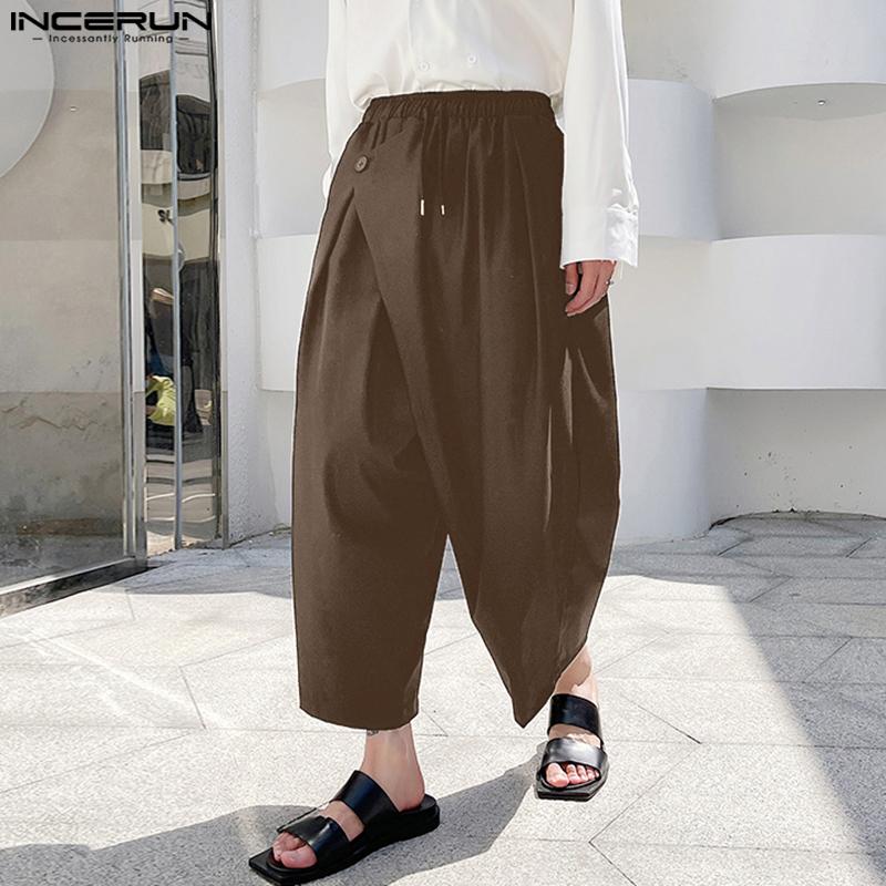 

INCERUN мужские длинные брюки с эластичной резинкой на талии для отдыха и отпуска