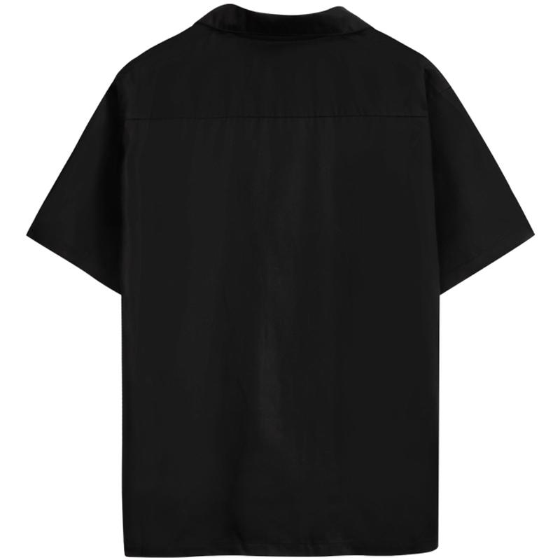 Calvin Klein Lycra Cool Button-Down Collar Comfortable Home Short Sleeve Pajama Top Men tops Space-Black NM1819001