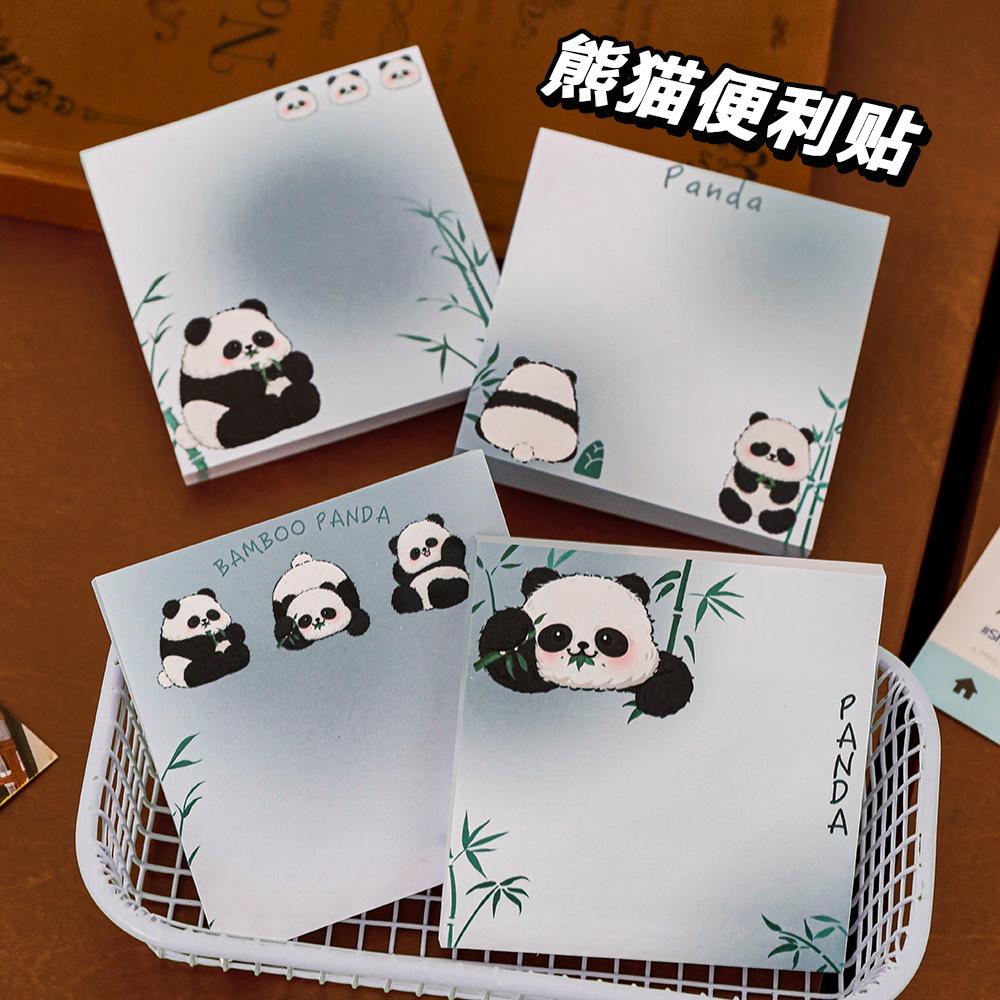 50sheets Cartoon Panda Sticky Notes Students Can Stick High-value Memo Pad Ins Style Decoration Materials Cute N Times