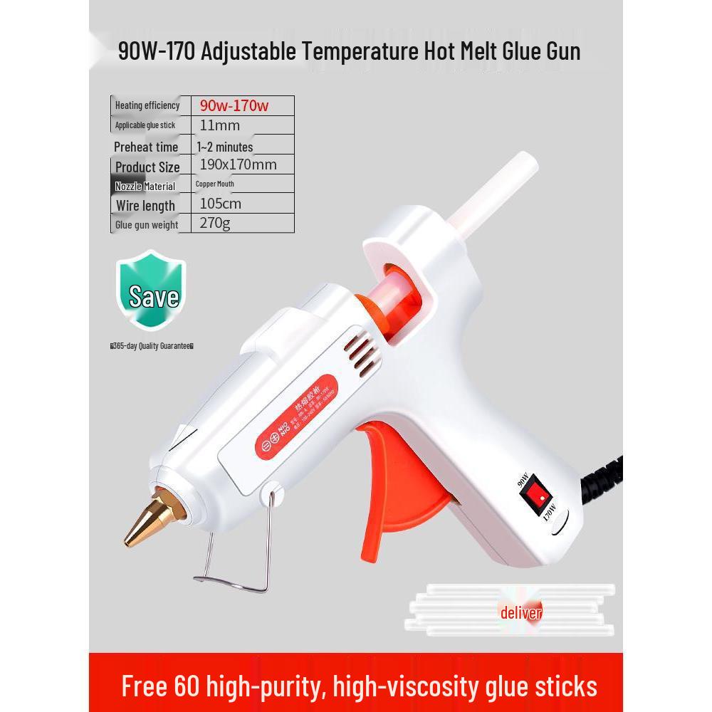 High Viscosity Hot Melt Glue Gun with 7-11mm Sticks for Children's Crafts and Household Use