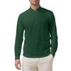 Men's Loose Linen Solid Color Long Sleeved Stand Up Collar Top Men's Casual Shirt
