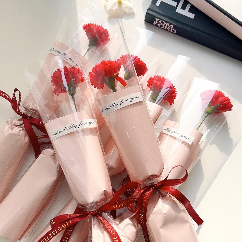Carnation Soap Flower Valentine s Day Gift Teacher Day Mother Day Flower Gift Home Party Decor Store Celebration Event Gift красный