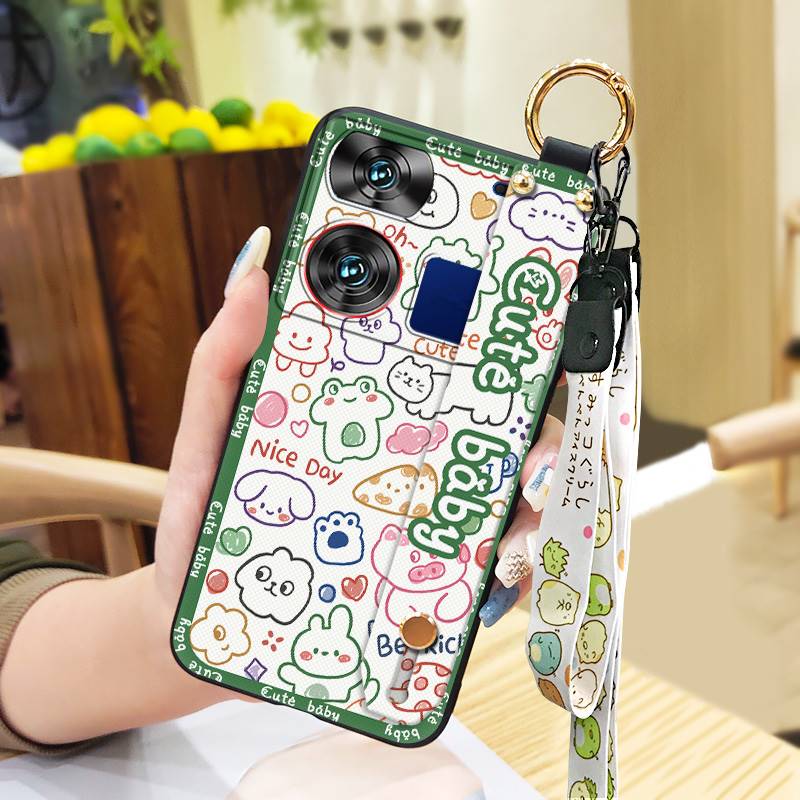 Dirt-resistant Back Cover Phone Case For ZTE Nubia Z60 Ultra Soft Case Shockproof Protective Anti-dust Cute Lanyard Ring