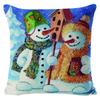 New Christmas Pillow Cover Snowman Print Pillow Cover Living Room Sofa Decorative Pillow