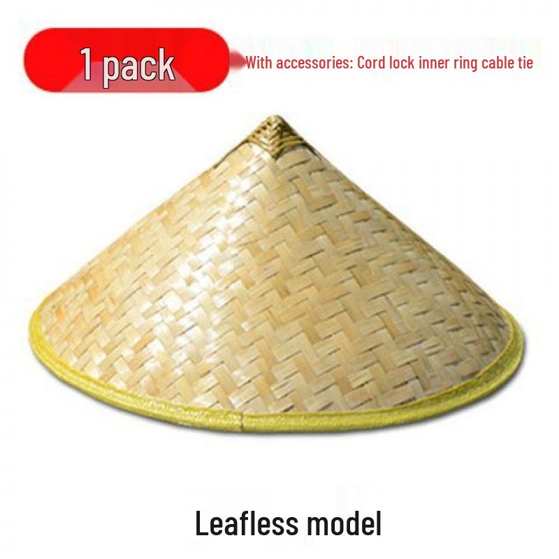 Bamboo Weaving Large Brim Straw Hat: Sunshade and Rainproof for Men and Women, Ideal for Travel, Farming, and Dance Props.