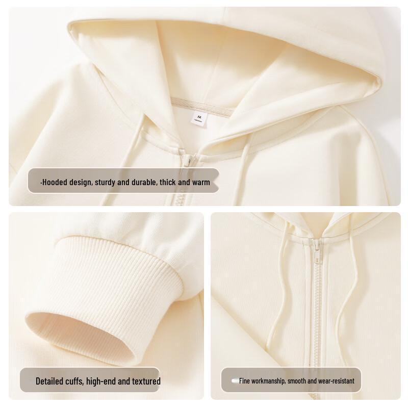 Baleno Women's Casual Loose Fit Zip-Up Hooded Sweatshirt