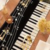 Piano Music Note Linen Table Runner Holiday Party Decor Washable Musical Theme Kitchen Dining Table Runners Wedding Decorations
