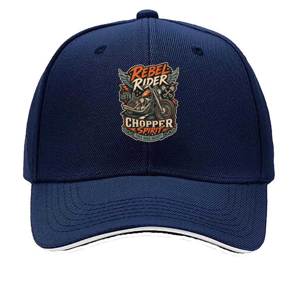 Vintage Rebel Chopper Rider Emblem Sandwich Baseball Cap Sun Cap Outdoor Workouts Hat
