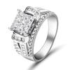 New Princess Square Cz Wedding Rings For Women High Quality  Color Sparking Engagement Proposal  Statement Jewelry
