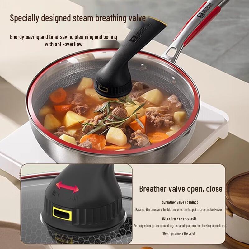 Kangbahu 5th Gen 28cm 316L Stainless Steel Honeycomb Wok