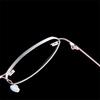 Foldable Leg Geometric Myopia Glasses Metal No-Rim 1.61 index Anti-blue Light Rx Spectacles 0 -0.5 -0.75 To -6