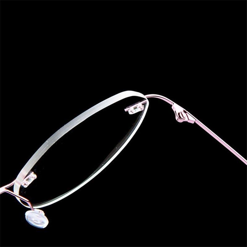 Foldable Leg Geometric Myopia Glasses Metal No-Rim 1.61 index Anti-blue Light Rx Spectacles 0 -0.5 -0.75 To -6