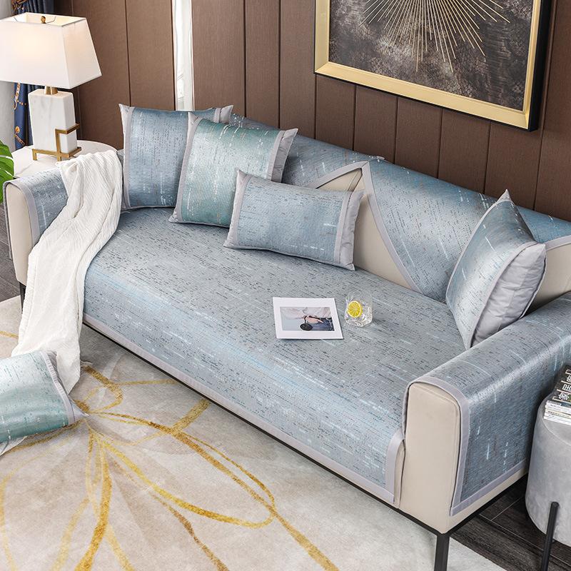 Sofa Cushion Summer New Chinese-Style Washed Ice Silk Sofa Cover Non-Slip Solid Wood Seat Cushion Summer Mat Cushion