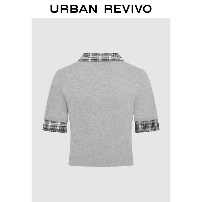 UR Women's Color Block Plaid Knit Cardigan