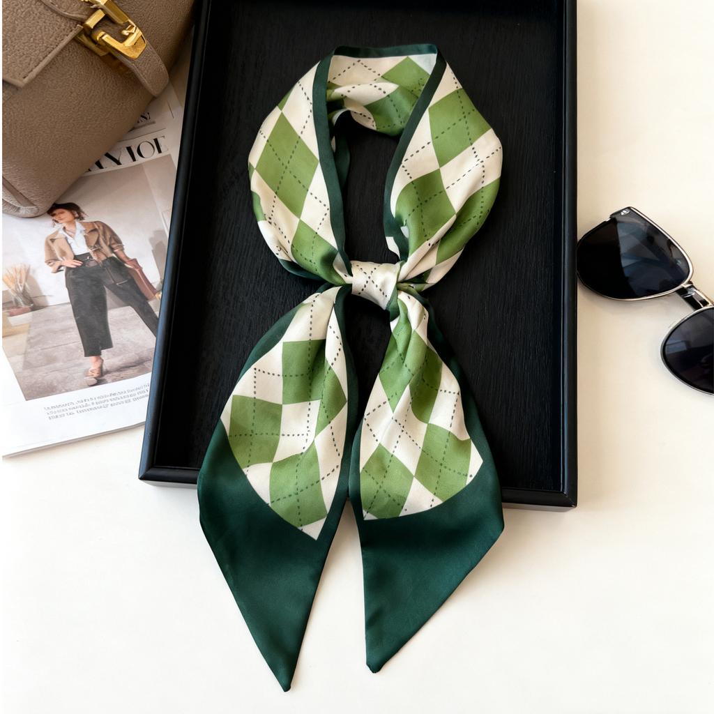 Korean Version of Rabbit Long Silk Scarf Streamer Women's Spring and Autumn New Scarf Double-layer Double-sided Decorative Scarf Handle Tied Bag