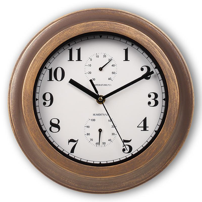 

28cm Retro Wall Clock Outdoor Waterproof Wall Clock Stylish Silent Wall Clock Bathroom Kitchen Patio Shop Living Room Decorative 12 inch