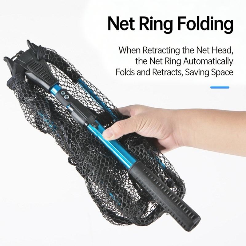 Aluminum Poles Fishing Landing Net Fishing Net Portable for Adult Unisex Foldable Landing Net with Comfortable Handle