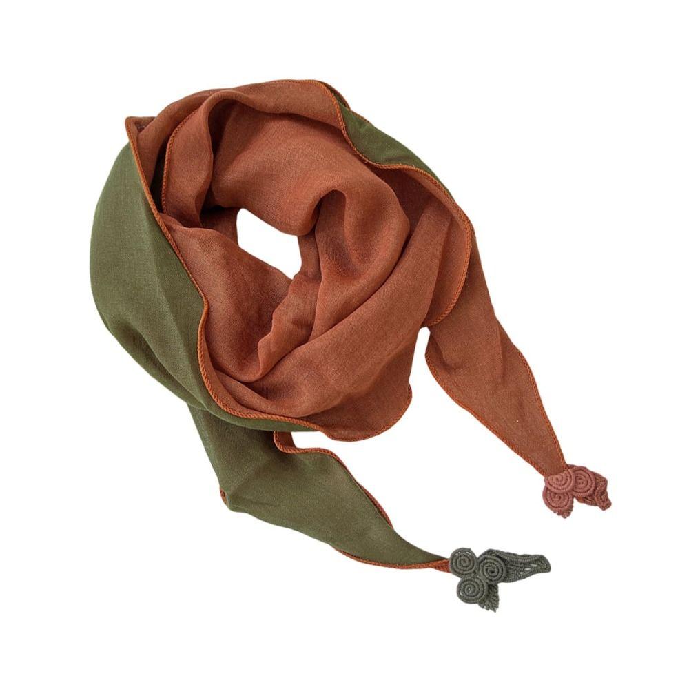Double Layer Design Two Tone Headwrap Scarf Cotton Linen Bandana Hot Headscarf Accessory For Women