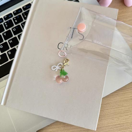 Keychain Pendant Bowknot Decor Simulated Fruit Design Key Chain with Universal Lobster Clasp Keys Bags Phones Accessory