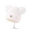 Jednobarevná vlněná pletená čepice Bebe Novorozenecká čepice Bambulka Roztomilá zimní čepice pro děti Chlapci Dívky Děti Teplá čepice Beanie 0-3Y