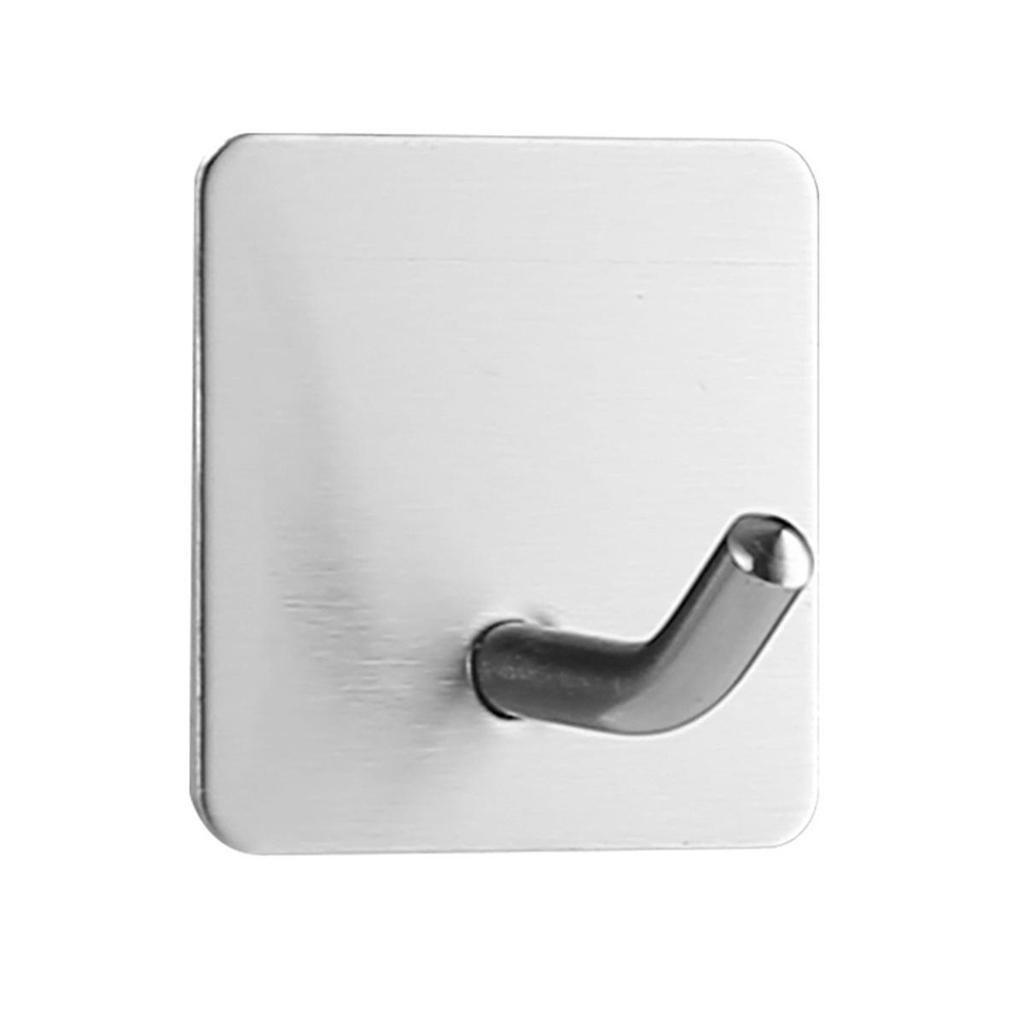 Stainless Steel No-Drill Adhesive Hook for Bathroom/Kitchen – Black