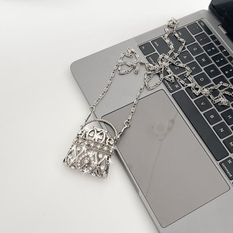 Womens Bags Metal Fashion Mini Square Bags 2023 Glossy Acrylic Chain Shoulder Crossbody Bags Small Headphone Evening Bags