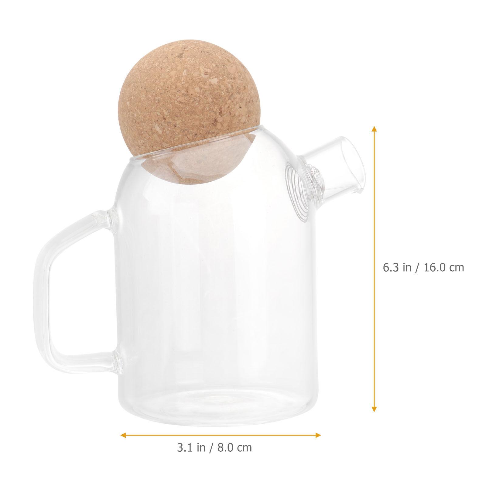 Thickened Glass Tea Pot Clear Heat Resistant Household Tea Container For Home Office Use Glass Water Pitcher With Cork Stopper