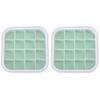2Pcs 16 Grid Silicone Ice Cube Mold With Lid