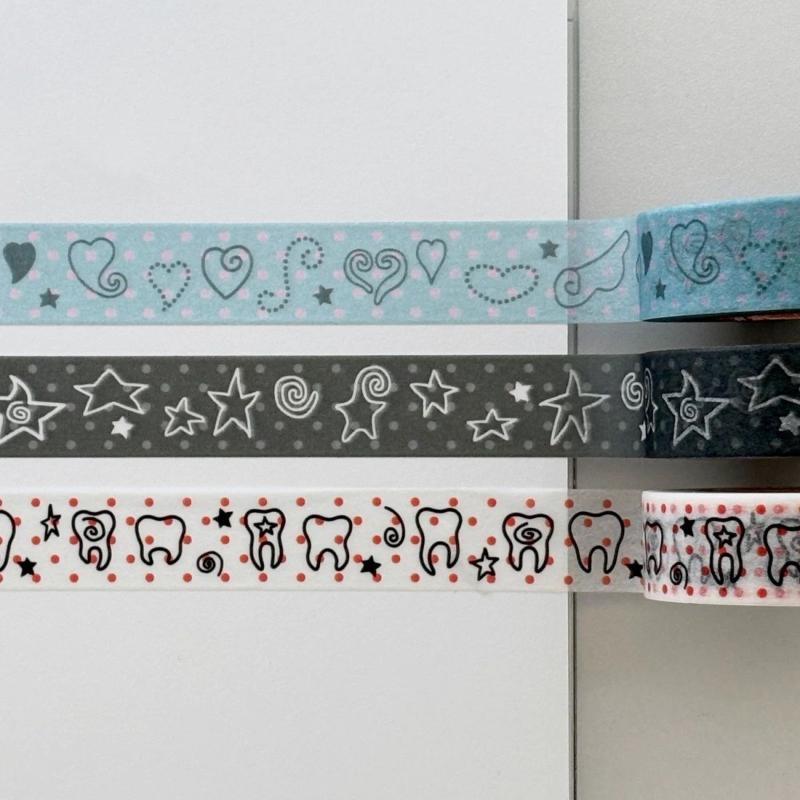 Korean Wings Pentagram Teeth Cute Paper Decorative Tape Set Tape Pack For Bookkeeping Diy Journals Material School Stationery