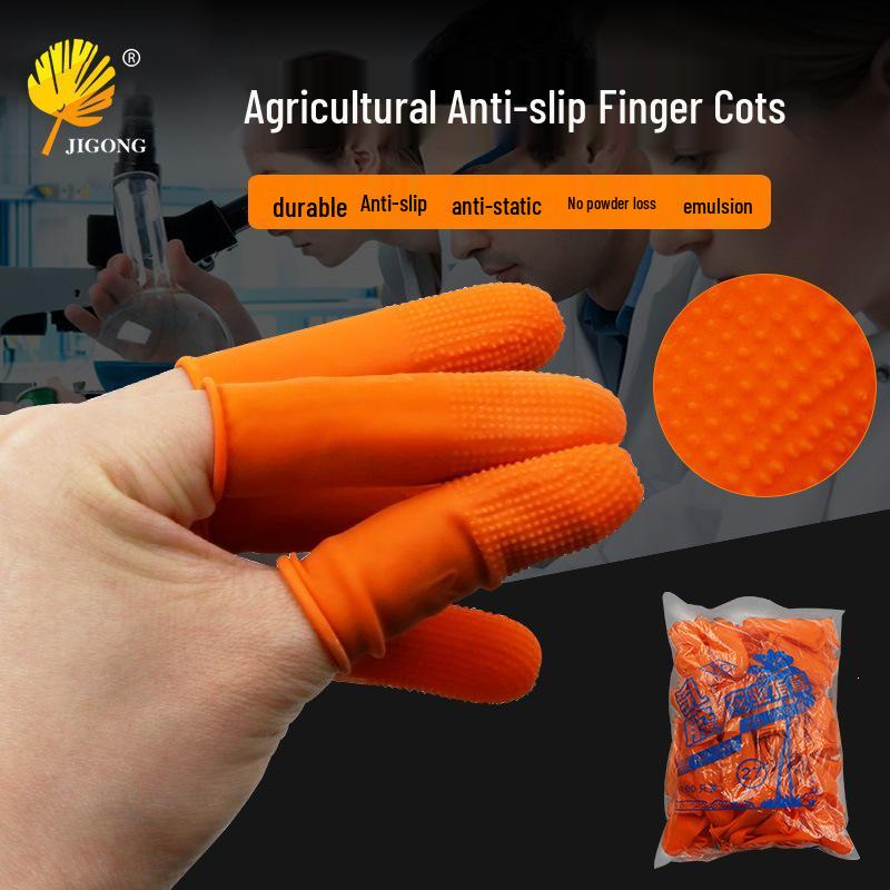 Latex Finger Cots 100pcs - Durable Rubber for Counting, Agriculture, Picking, and Protection