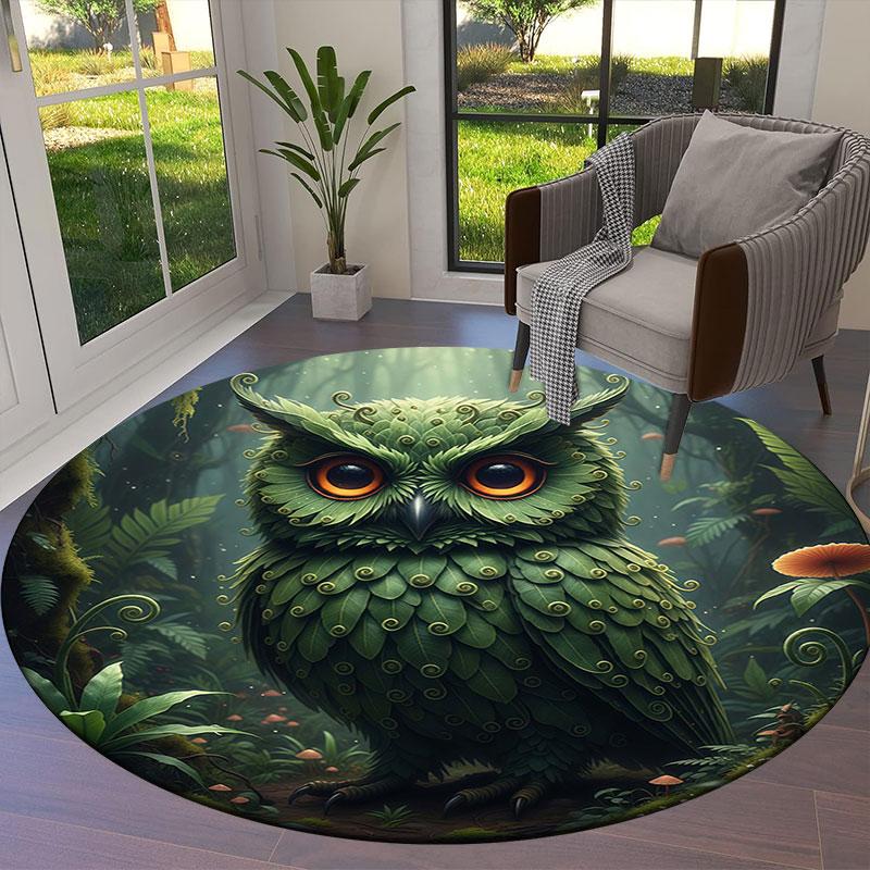 AnimalsElves Round Area Rug,Carpet Rug for Living Room Bedroom Sofa Playroom Decor,Non Slip Floor Mat