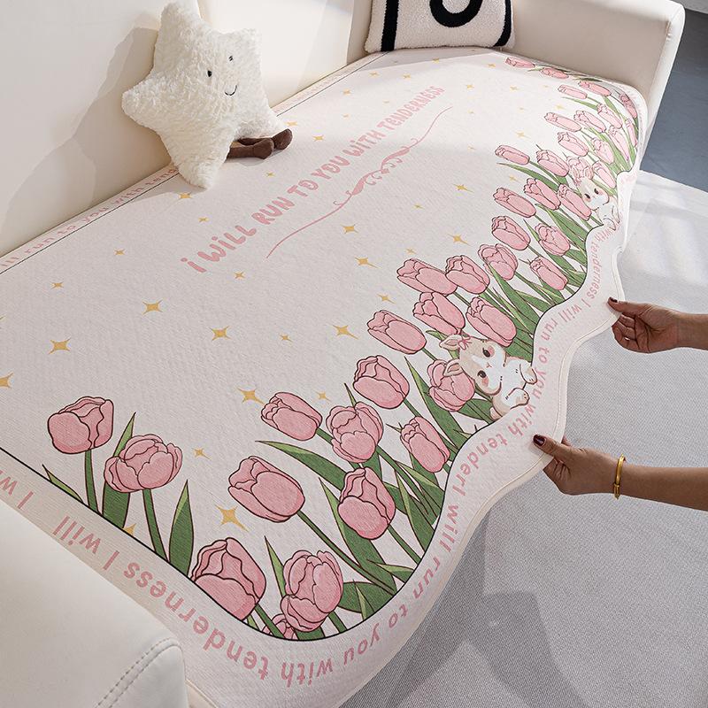 

Winter Shu Cotton Lint Integrated Sofa Cover Thickened Warm Sofa Towel Winter Advanced Sofa Cushion Full Cover Towel Cloth 90*90cm