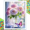 Window View Flower Diamond Painting 5D Full Drill Lily Rose Peony Bouquet DIY Rhinestone Embroidery Mosaic Art Home Decor Gift