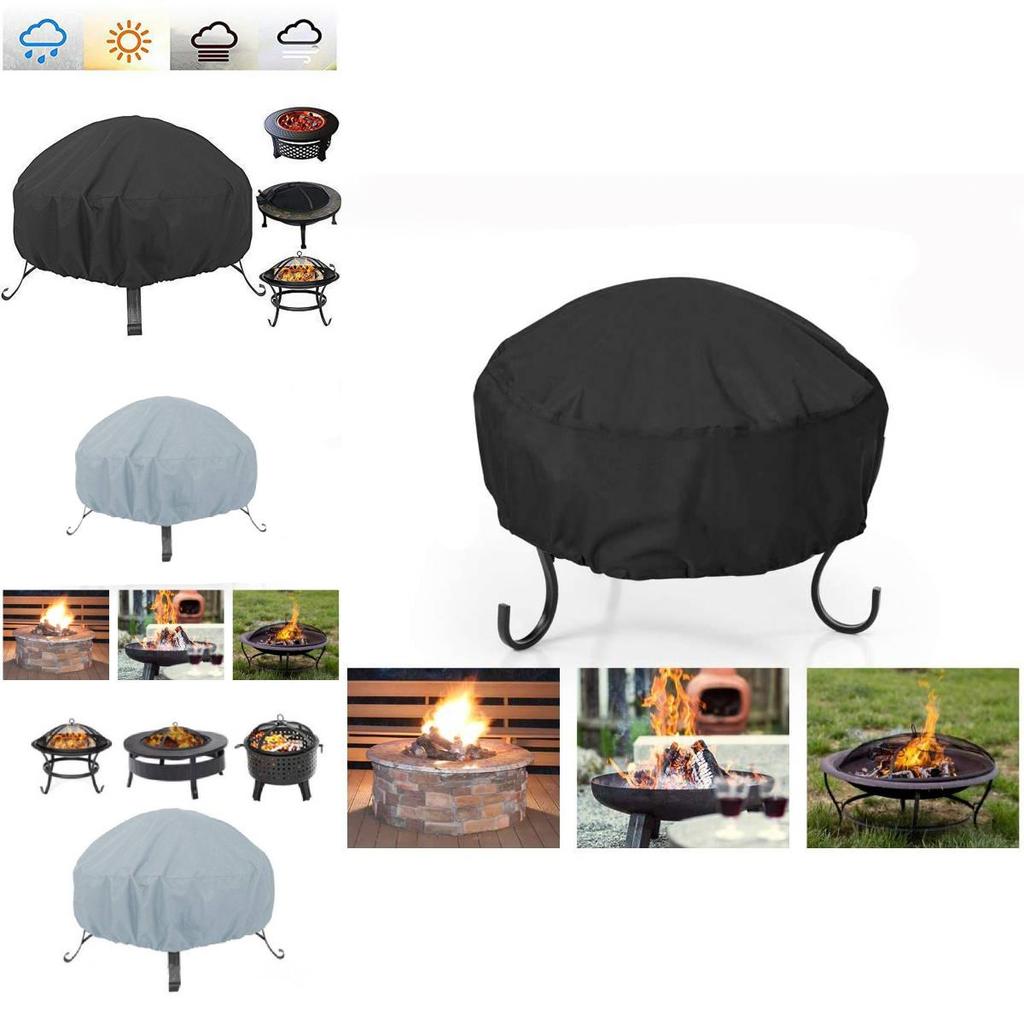 Durable 210d Oxford Fabric Waterproof Outdoor Fire Pit Cover For Dust Protection