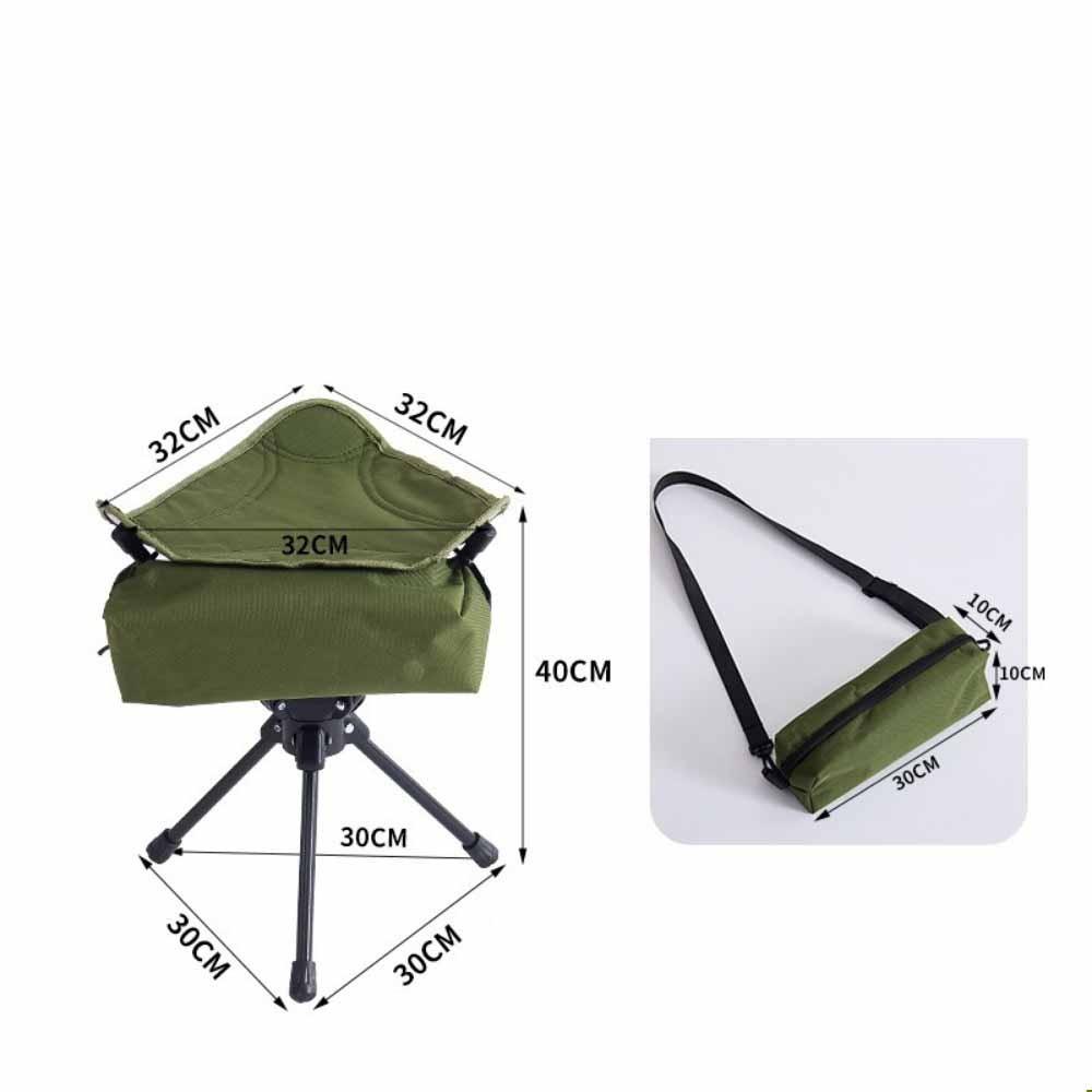 

3-Legged Camping Chair Foldable Fishing Chair Portable Outdoor Folding Stool Picnic зелёный