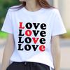 Korean Style Printed Summer T-Shirt: Round Neck, Short Sleeve, Trendy Outerwear for Young Women