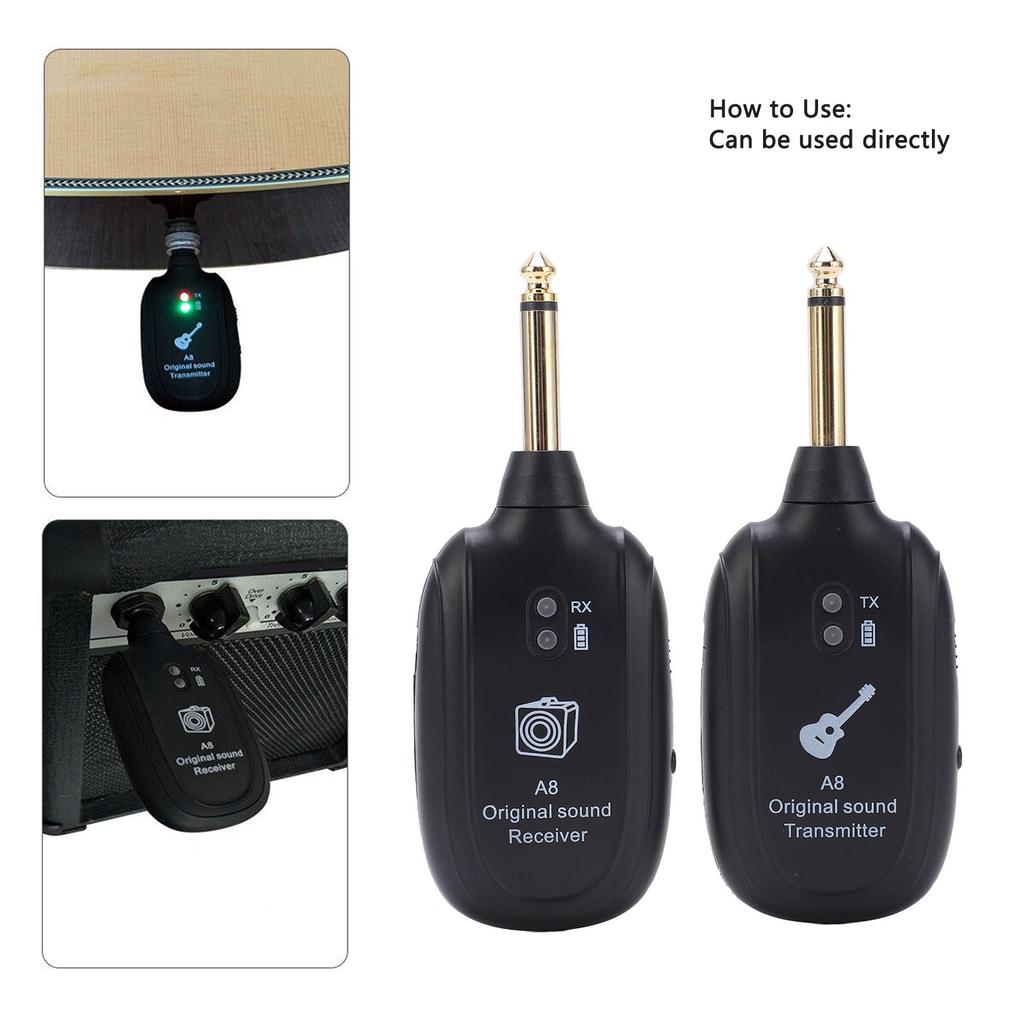 Wireless Guitar System Receiver Transmitter Rechargeable Pickup Accessory Set Kit Electric Guitar Wireless System