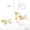 Love Heart Zircon Pearl Earrings Necklace Set Minimalist Light Luxury Jewelry for Women