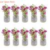 Y4UA Miniature Potted Flowers Ornament Car Dashboard Center Console Mount Greenery Decoration Glow Small Figurines Decors