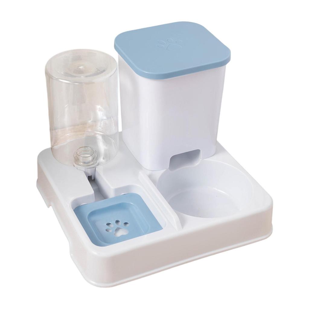 Automatic Dog Cat Feeder 2 In 1 Feeder and Waterer Set Food and Water Supply Portable Removable Dry and Wet Separation
