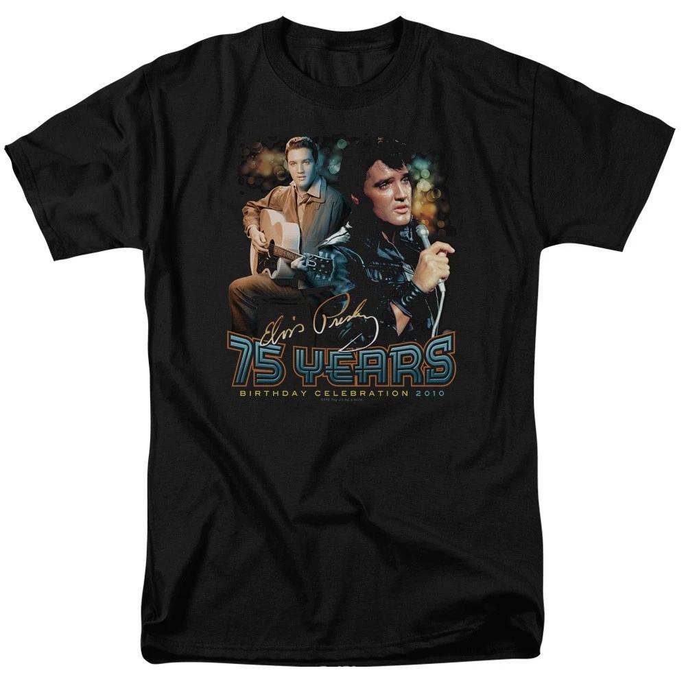 Elvis Presley - 75 Years - Unisex Short Sleeve Children s T-shirt - Black 140