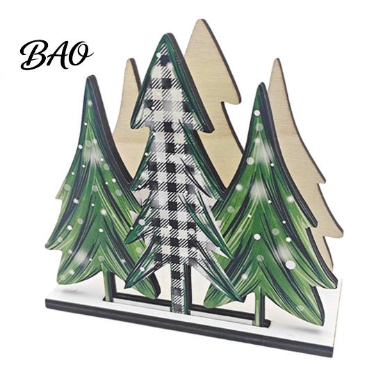 Christmas Tree Paper Towel Holder Theme Wooden Napkin Holder, Decorative Holiday Stand, Festive Dining Table Organizer HD UV Printing for Kitchen