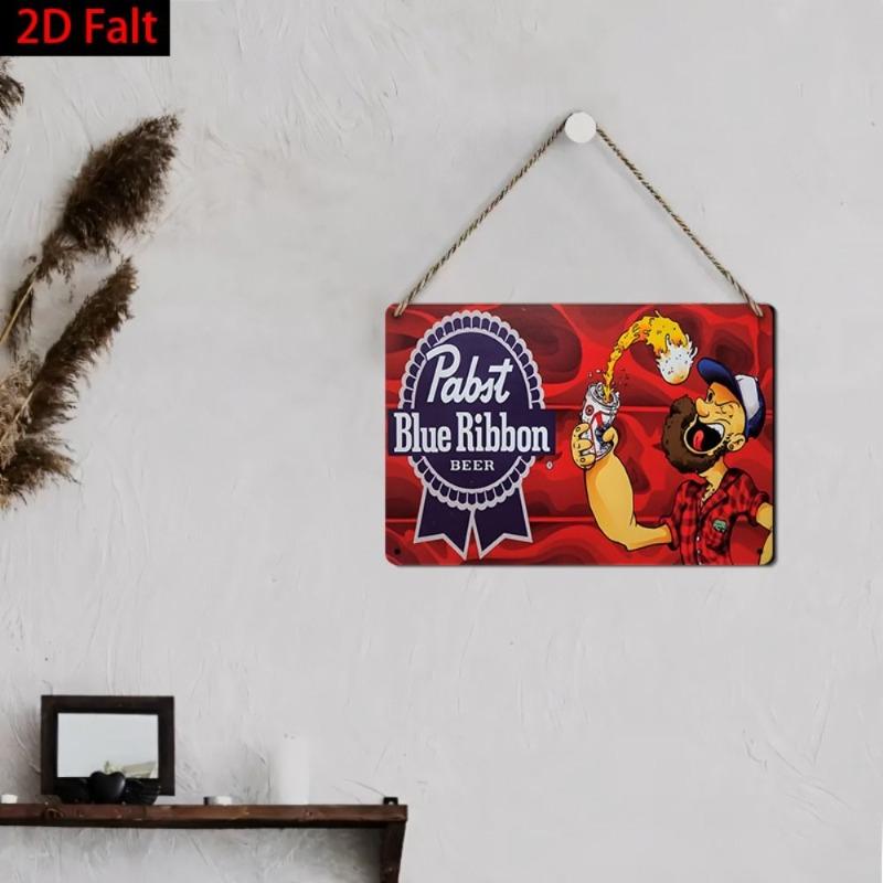 Vintage Beer Metal Sign, New Year Pub Decor Plaque