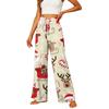Women's Casual Straight Leg Pants with Elastic Waistband and Pockets for Everyday Wear