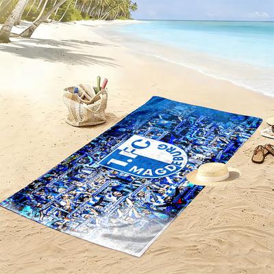 1. FC Magdeburg Flame Print Beach Towel, Large Soft Quick Dry Towel for Beach Camping Swimming