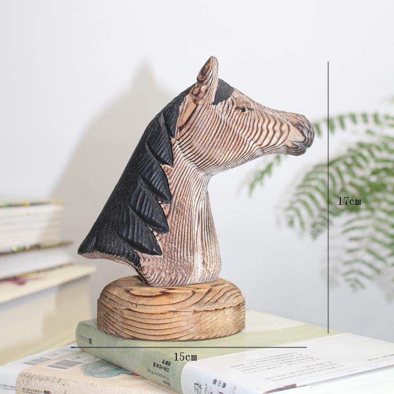 Konstgjord Djurskulptur Träsnideri Tiger Lejon Djurhuvud Träsnideri Hantverk Tallris Prydnader Heminredning Tillbehör