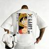 Plus Size One Piece Anime Printed Men and Women Tshirt Casual Parent Child Top Fashion Y2K Harajuku Style Summer Street Wear
