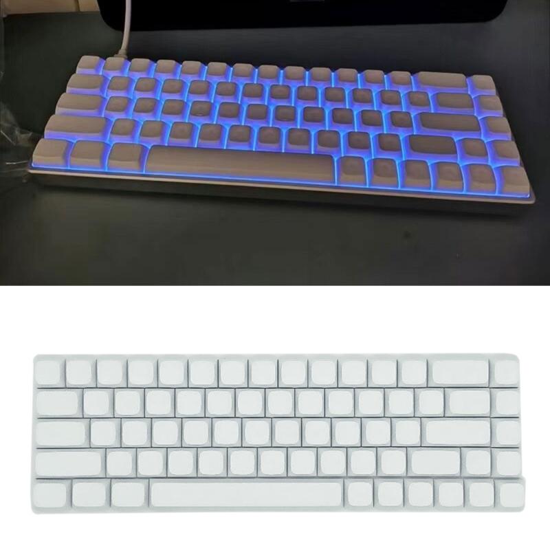 PBT-Tastenkappen, 68 Tasten, minimalistisches weißes Blanko-Tastenkappen-Sublimations-Tastenkappen für AK680 RK68 DK68 Tastaturlayouts
